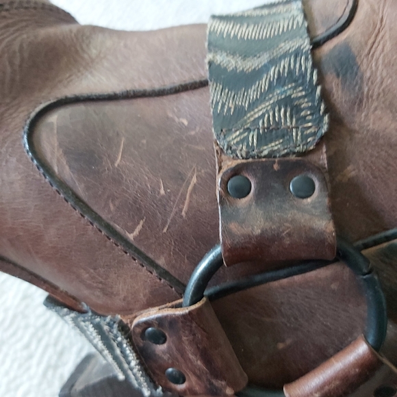 Rare U roads soft slouch leather western riding boots recycled tire like new - Picture 11 of 16